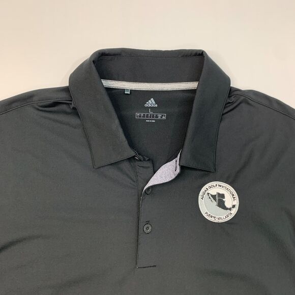 Adidas Polo Shirt Mens L Large Black Moisture Wicking Athletic Performance Golf - Picture 5 of 11